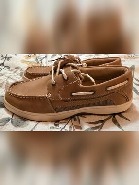 New, Magellan Women's Casual Moc Toe Boat Shoes in Brown